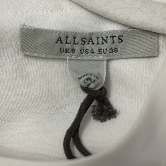 All Saints Sleeveless Top Shoulder Pads Regular Fit Size 4 Mika Shirt - Picture 6 of 8